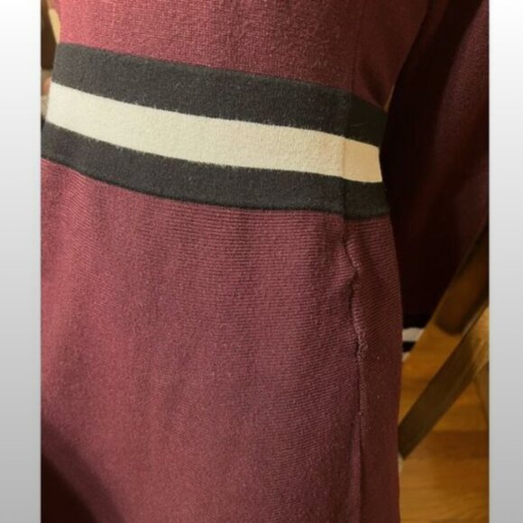Karen Millen Fit and Flare Mini Dress Burgundy Size XS - Picture 5 of 9
